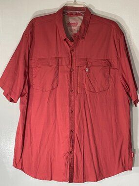 Coleman Men’s Coral Short Sleeve Fishing Shirt XXL Vented Breathable Cotton Poly